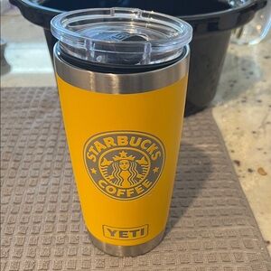 Yeti Yellow Stainless Steel Starbucks Logo Travel Tumbler